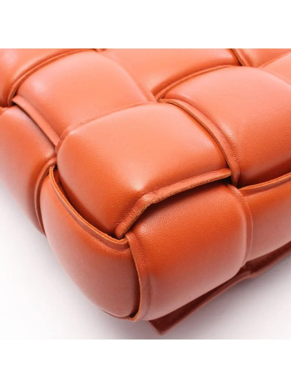 Bottega Veneta Shoulder Bag the Chain Cassette Orange Leather